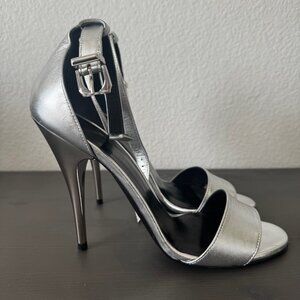 Versus by Versace | Silver Leather Stilletto Sandals size 37EU/7 US